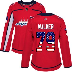 Dámské NHL Washington Capitals dresy 79 Nathan Walker Authentic Červené Adidas USA Flag Fashion