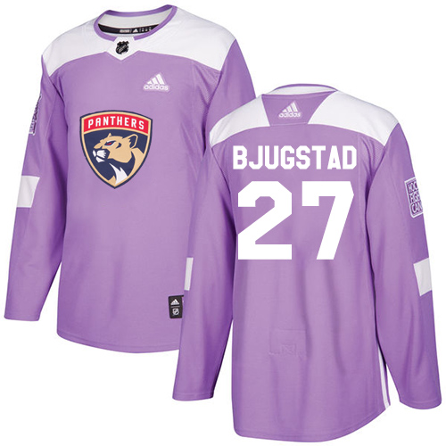 Pánské NHL Florida Panthers dresy 27 Nick Bjugstad Authentic Nachový Adidas Fights Cancer Practice