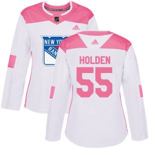 Dámské NHL New York Rangers dresy 55 Nick Holden Authentic Bílý Růžový Adidas Fashion