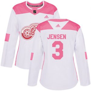 Dámské NHL Detroit Red Wings dresy 3 Nick Jensen Authentic Bílý Růžový Adidas Fashion