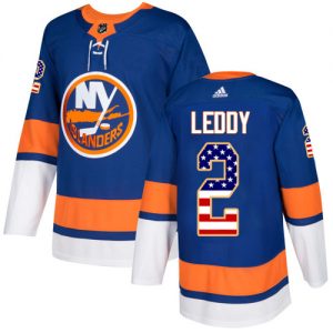Dětské NHL New York Islanders dresy 2 Nick Leddy Authentic královská modrá Adidas USA Flag Fashion