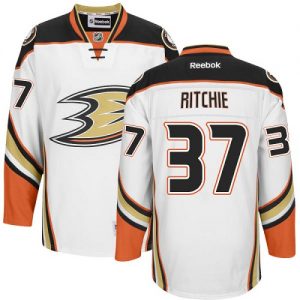 Dámské NHL Anaheim Ducks dresy 37 Nick Ritchie Authentic Bílý Reebok Venkovní hokejové dresy