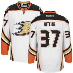 Dětské NHL Anaheim Ducks dresy 37 Nick Ritchie Authentic Bílý Reebok Venkovní hokejové dresy