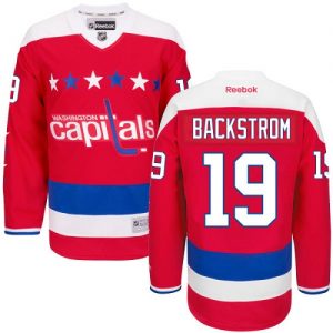 Pánské NHL Washington Capitals dresy 19 Nicklas Backstrom Authentic Červené Reebok Alternativní hokejové dresy