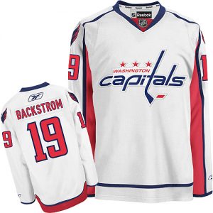 Pánské NHL Washington Capitals dresy 19 Nicklas Backstrom Authentic Bílý Reebok Venkovní hokejové dresy