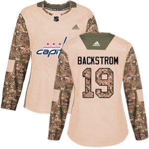 Dámské NHL Washington Capitals dresy 19 Nicklas Backstrom Authentic Camo Adidas Veterans Day Practice