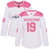 Dámské NHL Washington Capitals dresy 19 Nicklas Backstrom Authentic Bílý Růžový Adidas Fashion