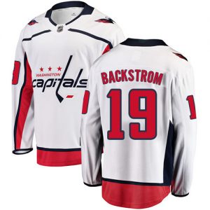 Dětské NHL Washington Capitals dresy 19 Nicklas Backstrom Breakaway Bílý Fanatics Branded Venkovní