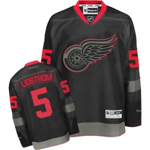 Pánské NHL Detroit Red Wings dresy 5 Nicklas Lidstrom Authentic Černá Reebok hokejové dresy