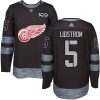 Pánské NHL Detroit Red Wings dresy 5 Nicklas Lidstrom Authentic Černá Adidas 1917 2017 100th Anniversary