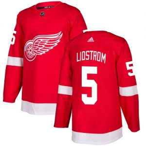 Pánské NHL Detroit Red Wings dresy 5 Nicklas Lidstrom Authentic Červené Adidas Domácí