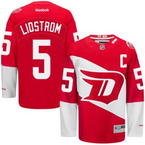 Pánské NHL Detroit Red Wings dresy 5 Nicklas Lidstrom Authentic Červené Reebok 2016 Stadium Series