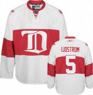 Pánské NHL Detroit Red Wings dresy 5 Nicklas Lidstrom Authentic Bílý Reebok Alternativní Winter Classic
