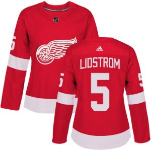 Dámské NHL Detroit Red Wings dresy 5 Nicklas Lidstrom Authentic Červené Adidas Domácí