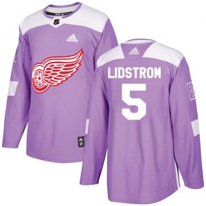 Dětské NHL Detroit Red Wings dresy 5 Nicklas Lidstrom Authentic Nachový Adidas Fights Cancer Practice