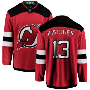 Pánské NHL New Jersey Devils dresy 13 Nico Hischier Breakaway Červené Fanatics Branded Domácí