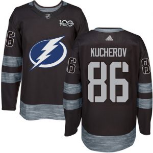 Pánské NHL Tampa Bay Lightning dresy 86 Nikita Kucherov Authentic Černá Adidas 1917 2017 100th Anniversary