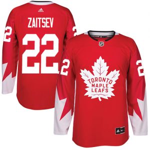 Pánské NHL Toronto Maple Leafs dresy 22 Nikita Zaitsev Authentic Červené Adidas Alternate