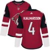 Dámské NHL Arizona Coyotes dresy 4 Niklas Hjalmarsson Authentic Burgundy Červené Adidas Domácí