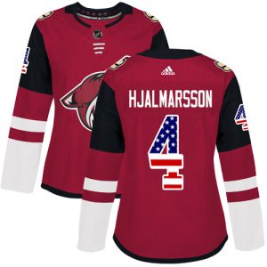 Dámské NHL Arizona Coyotes dresy 4 Niklas Hjalmarsson Authentic Červené Adidas USA Flag Fashion