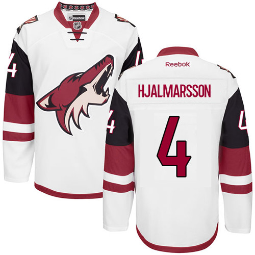 Dámské NHL Arizona Coyotes dresy 4 Niklas Hjalmarsson Authentic Bílý Reebok Venkovní hokejové dresy