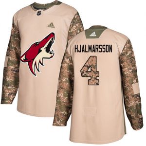 Dětské NHL Arizona Coyotes dresy 4 Niklas Hjalmarsson Authentic Camo Adidas Veterans Day Practice