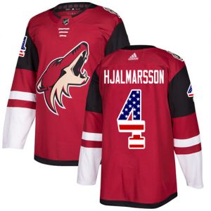 Dětské NHL Arizona Coyotes dresy 4 Niklas Hjalmarsson Authentic Červené Adidas USA Flag Fashion