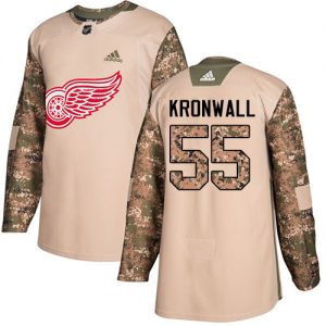 Dětské NHL Detroit Red Wings dresy 55 Niklas Kronwall Authentic Camo Adidas Veterans Day Practice