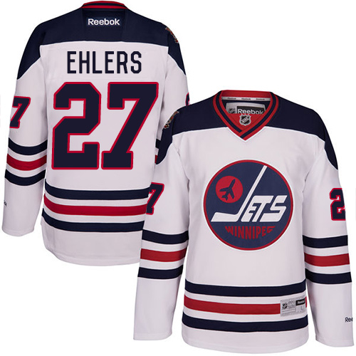 Pánské NHL Winnipeg Jets dresy 27 Nikolaj Ehlers Authentic Bílý Reebok 2016 Heritage Classic