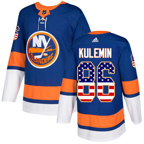 Pánské NHL New York Islanders dresy 86 Nikolay Kulemin Authentic královská modrá Adidas USA Flag Fashion
