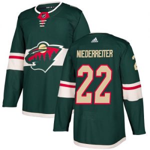 Pánské NHL Minnesota Wild dresy 22 Nino Niederreiter Authentic Zelená Adidas Domácí