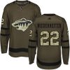 Pánské NHL Minnesota Wild dresy 22 Nino Niederreiter Authentic Zelená Adidas Salute to Service