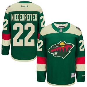 Pánské NHL Minnesota Wild dresy 22 Nino Niederreiter Authentic Zelená Reebok 2016 Stadium Series