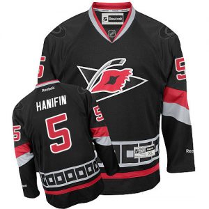 Pánské NHL Carolina Hurricanes dresy 5 Noah Hanifin Authentic Černá Reebok Alternativní hokejové dresy