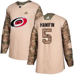 Pánské NHL Carolina Hurricanes dresy 5 Noah Hanifin Authentic Camo Adidas Veterans Day Practice