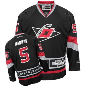 Dámské NHL Carolina Hurricanes dresy 5 Noah Hanifin Authentic Černá Reebok Alternativní hokejové dresy