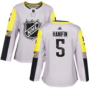Dámské NHL Carolina Hurricanes dresy 5 Noah Hanifin Authentic Šedá Adidas 2018 All Star Metro Division