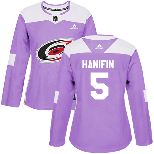 Dámské NHL Carolina Hurricanes dresy 5 Noah Hanifin Authentic Nachový Adidas Fights Cancer Practice