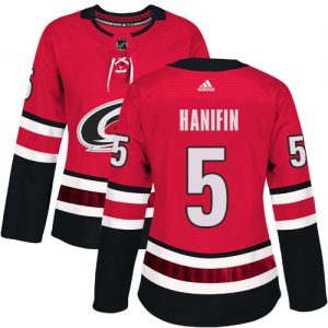 Dámské NHL Carolina Hurricanes dresy 5 Noah Hanifin Authentic Červené Adidas Domácí