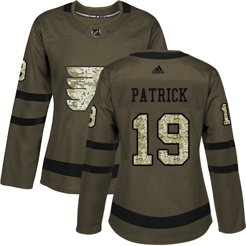 Dámské NHL Philadelphia Flyers dresy 19 Nolan Patrick Authentic Zelená Adidas Salute to Service