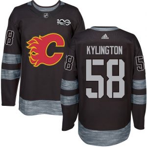 Pánské NHL Calgary Flames dresy 58 Oliver Kylington Authentic Černá Adidas 1917 2017 100th Anniversary