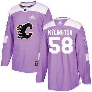 Pánské NHL Calgary Flames dresy 58 Oliver Kylington Authentic Nachový Adidas Fights Cancer Practice