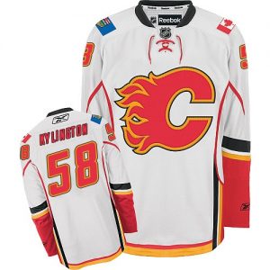 Dámské NHL Calgary Flames dresy 58 Oliver Kylington Authentic Bílý Reebok Venkovní hokejové dresy