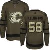 Dětské NHL Calgary Flames dresy 58 Oliver Kylington Authentic Zelená Adidas Salute to Service