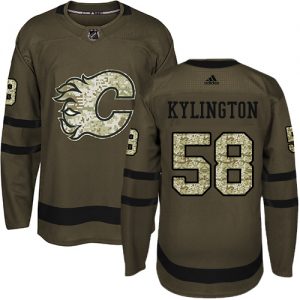 Dětské NHL Calgary Flames dresy 58 Oliver Kylington Authentic Zelená Adidas Salute to Service