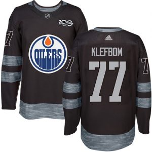 Pánské NHL Edmonton Oilers dresy 77 Oscar Klefbom Authentic Černá Adidas 1917 2017 100th Anniversary