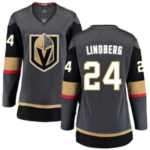 Dámské NHL Vegas Golden Knights dresy 24 Oscar Lindberg Breakaway Černá Fanatics Branded Domácí