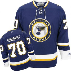 Pánské NHL St. Louis Blues dresy 70 Oskar Sundqvist Authentic Námořnická modrá Reebok Alternativní hokejové dresy