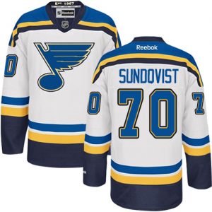 Pánské NHL St. Louis Blues dresy 70 Oskar Sundqvist Authentic Bílý Reebok Venkovní hokejové dresy