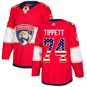Pánské NHL Florida Panthers dresy 74 Owen Tippett Authentic Červené Adidas USA Flag Fashion